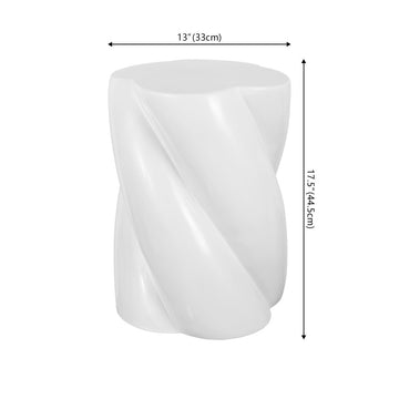 Yves 18" Modern Minimalist Rope Twist Ceramic Indoor-Outdoor Garden Stool